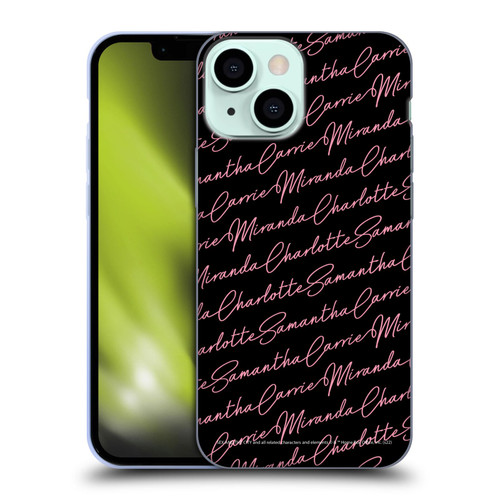 Sex and The City: Television Series Graphics Name Pattern Soft Gel Case for Apple iPhone 13 Mini