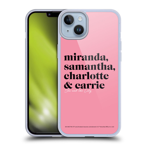 Sex and The City: Television Series Graphics Character 2 Soft Gel Case for Apple iPhone 14 Plus
