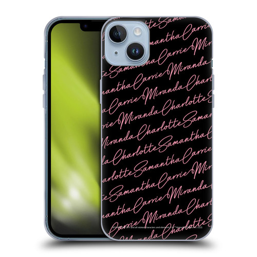 Sex and The City: Television Series Graphics Name Pattern Soft Gel Case for Apple iPhone 14 Plus