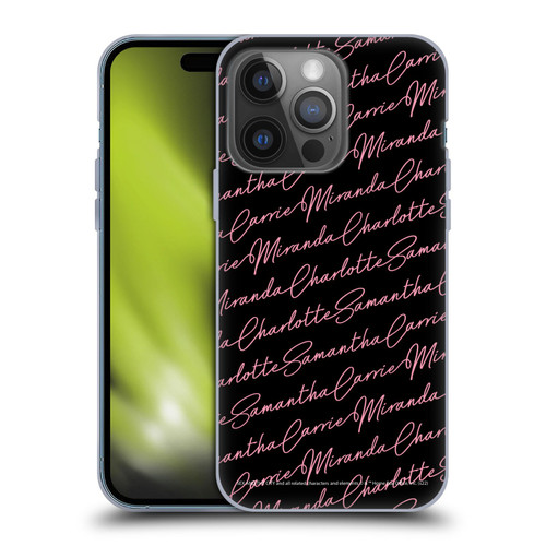 Sex and The City: Television Series Graphics Name Pattern Soft Gel Case for Apple iPhone 14 Pro