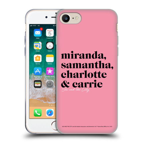 Sex and The City: Television Series Graphics Character 2 Soft Gel Case for Apple iPhone 7 / 8 / SE 2020 & 2022