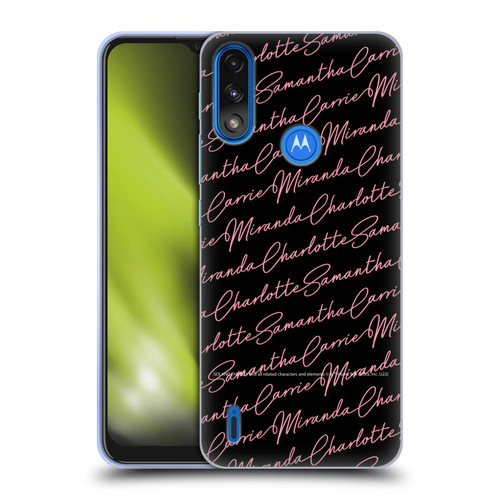 Sex and The City: Television Series Graphics Name Pattern Soft Gel Case for Motorola Moto E7 Power / Moto E7i Power