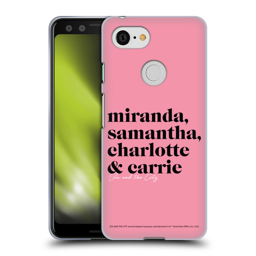 Sex and The City: Television Series Graphics Character 2 Soft Gel Case for Google Pixel 3