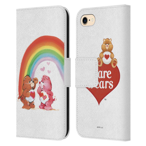 Care Bears Classic Rainbow Leather Book Wallet Case Cover For Apple iPhone 7 / 8 / SE 2020 & 2022