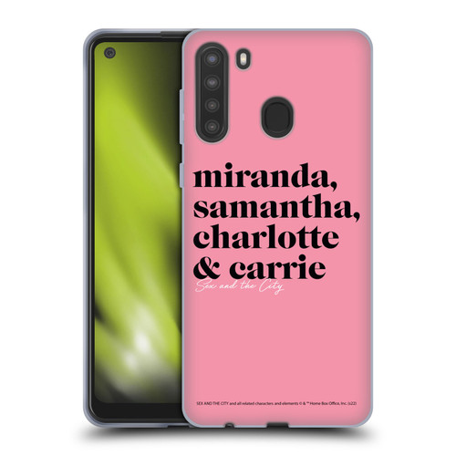 Sex and The City: Television Series Graphics Character 2 Soft Gel Case for Samsung Galaxy A21 (2020)
