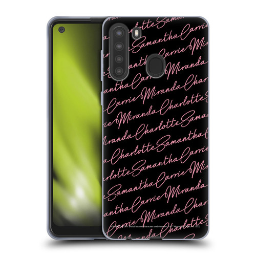 Sex and The City: Television Series Graphics Name Pattern Soft Gel Case for Samsung Galaxy A21 (2020)