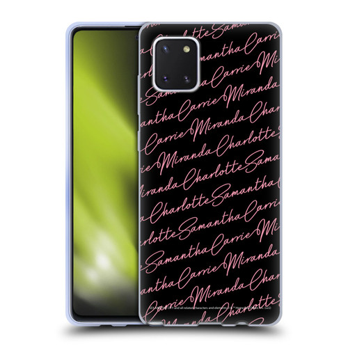 Sex and The City: Television Series Graphics Name Pattern Soft Gel Case for Samsung Galaxy Note10 Lite