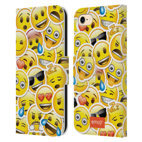 emoji® Smileys Stickers Leather Book Wallet Case Cover For Apple iPhone 7 / 8 / SE 2020 & 2022