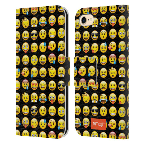 emoji® Smileys Pattern Leather Book Wallet Case Cover For Apple iPhone 7 / 8 / SE 2020 & 2022