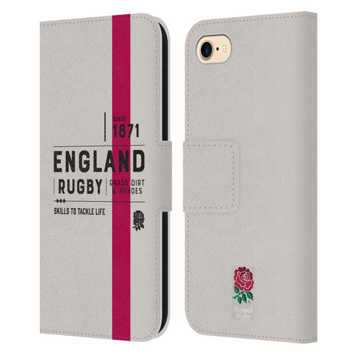 England Rugby Union History Since 1871 Leather Book Wallet Case Cover For Apple iPhone 7 / 8 / SE 2020 & 2022