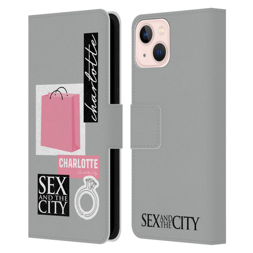 Sex and The City: Television Series Characters Shopping Bag Charlotte Leather Book Wallet Case Cover For Apple iPhone 13