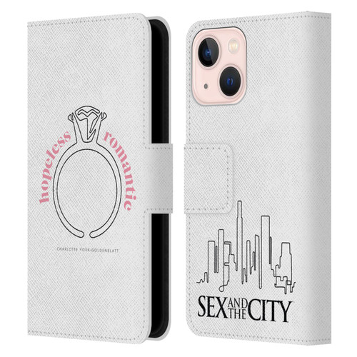 Sex and The City: Television Series Characters Hopeless Romantic Charlotte Leather Book Wallet Case Cover For Apple iPhone 13 Mini