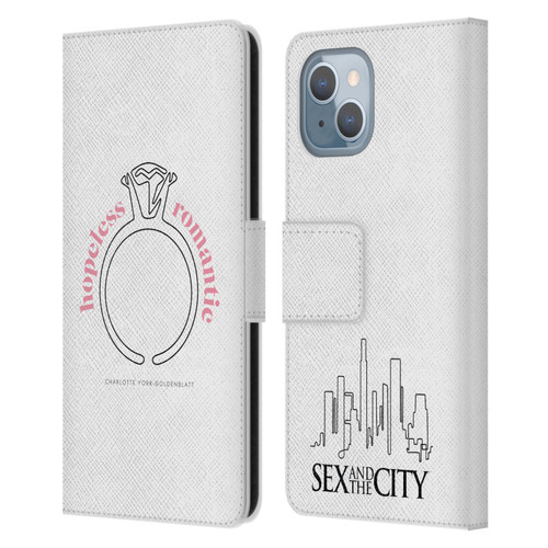 Sex and The City: Television Series Characters Hopeless Romantic Charlotte Leather Book Wallet Case Cover For Apple iPhone 14
