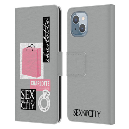 Sex and The City: Television Series Characters Shopping Bag Charlotte Leather Book Wallet Case Cover For Apple iPhone 14
