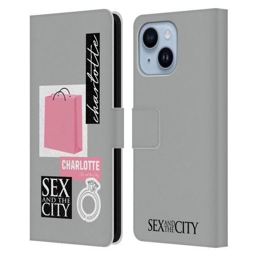 Sex and The City: Television Series Characters Shopping Bag Charlotte Leather Book Wallet Case Cover For Apple iPhone 14 Plus