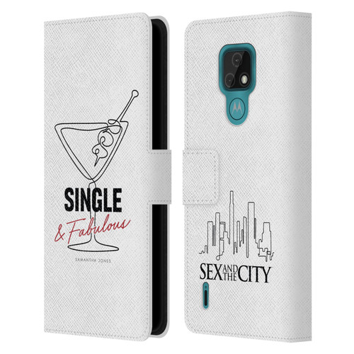 Sex and The City: Television Series Characters Single And Fabulous Samantha Leather Book Wallet Case Cover For Motorola Moto E7