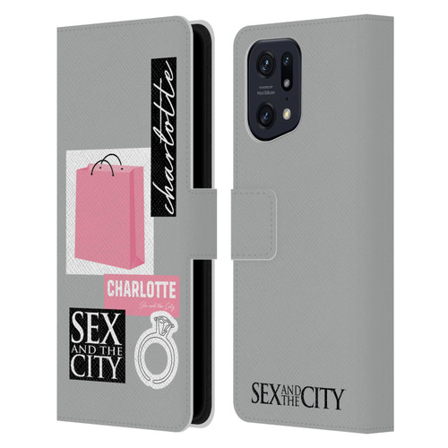 Sex and The City: Television Series Characters Shopping Bag Charlotte Leather Book Wallet Case Cover For OPPO Find X5
