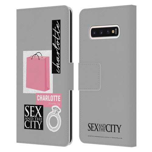 Sex and The City: Television Series Characters Shopping Bag Charlotte Leather Book Wallet Case Cover For Samsung Galaxy S10