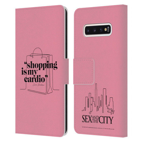 Sex and The City: Television Series Characters Shopping Cardio Carrie Leather Book Wallet Case Cover For Samsung Galaxy S10