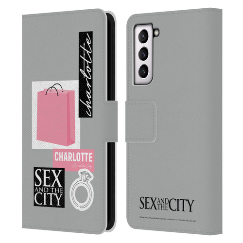 Sex and The City: Television Series Characters Shopping Bag Charlotte Leather Book Wallet Case Cover For Samsung Galaxy S21 5G