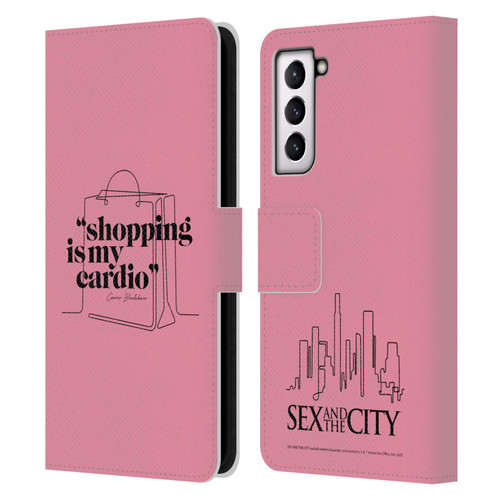 Sex and The City: Television Series Characters Shopping Cardio Carrie Leather Book Wallet Case Cover For Samsung Galaxy S21 5G