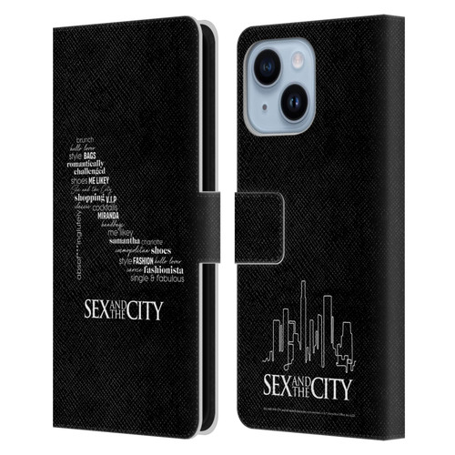 Sex and The City: Television Series Graphics Shoe Leather Book Wallet Case Cover For Apple iPhone 14 Plus