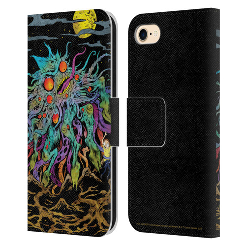 Rick And Morty Season 1 & 2 Graphics The Dunrick Horror Leather Book Wallet Case Cover For Apple iPhone 7 / 8 / SE 2020 & 2022
