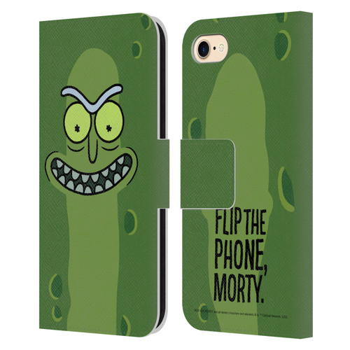 Rick And Morty Season 3 Graphics Pickle Rick Leather Book Wallet Case Cover For Apple iPhone 7 / 8 / SE 2020 & 2022