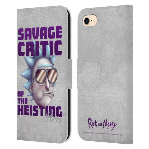 Rick And Morty Season 4 Graphics Savage Critic Leather Book Wallet Case Cover For Apple iPhone 7 / 8 / SE 2020 & 2022
