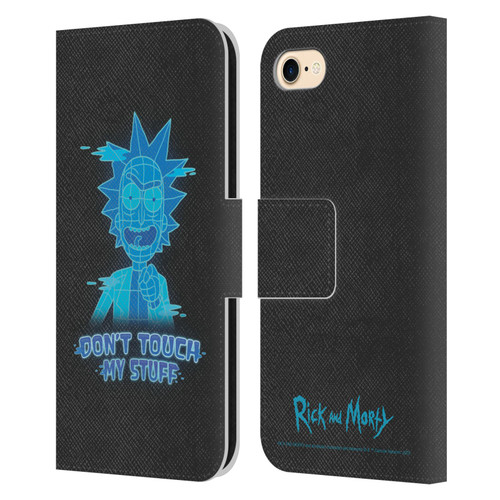 Rick And Morty Season 5 Graphics Don't Touch My Stuff Leather Book Wallet Case Cover For Apple iPhone 7 / 8 / SE 2020 & 2022