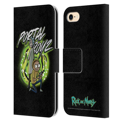 Rick And Morty Season 5 Graphics Portal Boyz Leather Book Wallet Case Cover For Apple iPhone 7 / 8 / SE 2020 & 2022