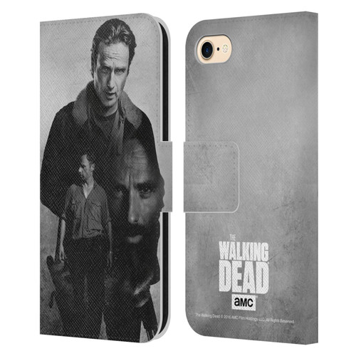 AMC The Walking Dead Double Exposure Rick Leather Book Wallet Case Cover For Apple iPhone 7 / 8 / SE 2020 & 2022