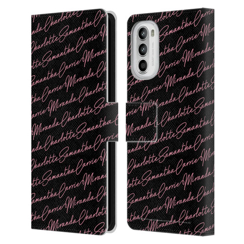 Sex and The City: Television Series Graphics Name Pattern Leather Book Wallet Case Cover For Motorola Moto G52