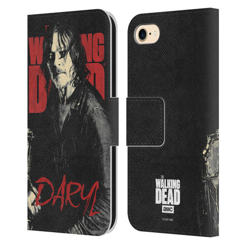 AMC The Walking Dead Season 10 Character Portraits Daryl Leather Book Wallet Case Cover For Apple iPhone 7 / 8 / SE 2020 & 2022