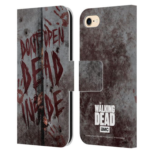 AMC The Walking Dead Typography Dead Inside Leather Book Wallet Case Cover For Apple iPhone 7 / 8 / SE 2020 & 2022