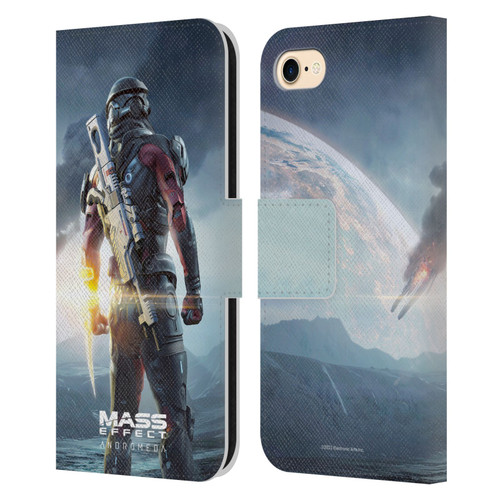 EA Bioware Mass Effect Andromeda Graphics Key Art Super Deluxe 2017 Leather Book Wallet Case Cover For Apple iPhone 7 / 8 / SE 2020 & 2022