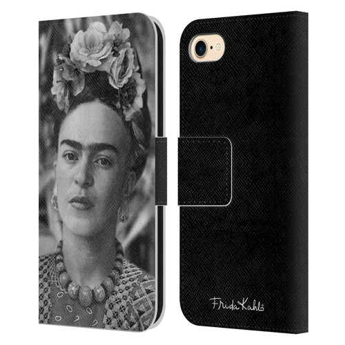 Frida Kahlo Portraits And Quotes Floral Headdress Leather Book Wallet Case Cover For Apple iPhone 7 / 8 / SE 2020 & 2022