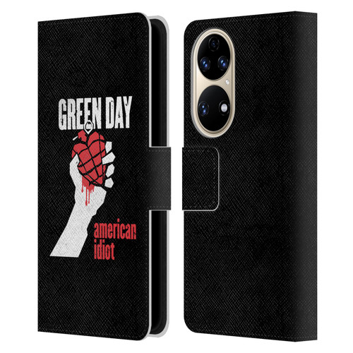 Green Day Graphics American Idiot Leather Book Wallet Case Cover For Huawei P50