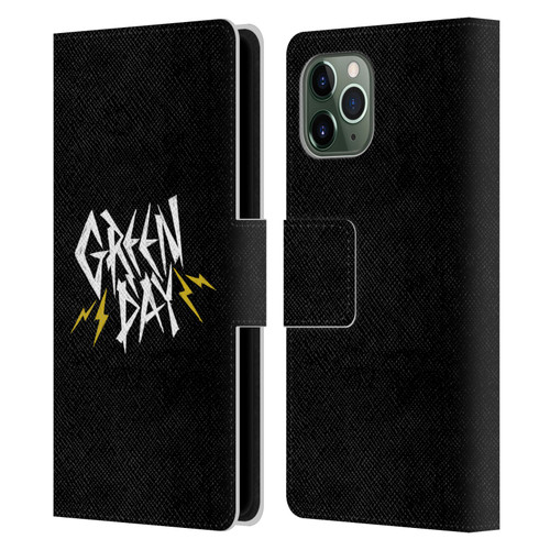 Green Day Graphics Bolts Leather Book Wallet Case Cover For Apple iPhone 11 Pro