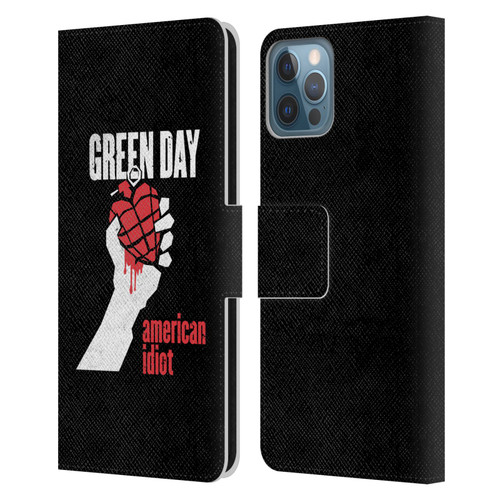 Green Day Graphics American Idiot Leather Book Wallet Case Cover For Apple iPhone 12 / iPhone 12 Pro