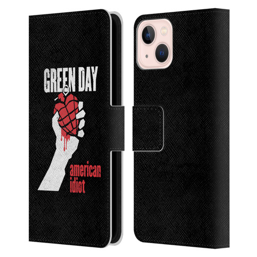 Green Day Graphics American Idiot Leather Book Wallet Case Cover For Apple iPhone 13