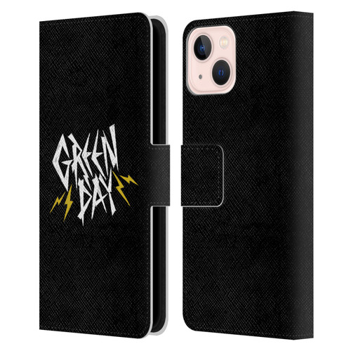 Green Day Graphics Bolts Leather Book Wallet Case Cover For Apple iPhone 13