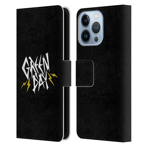 Green Day Graphics Bolts Leather Book Wallet Case Cover For Apple iPhone 13 Pro
