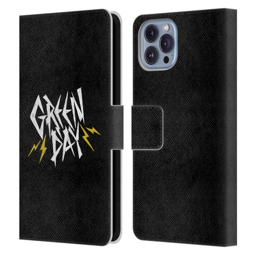Green Day Graphics Bolts Leather Book Wallet Case Cover For Apple iPhone 14