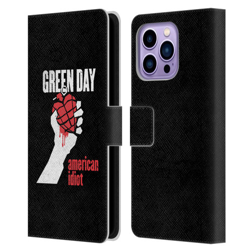 Green Day Graphics American Idiot Leather Book Wallet Case Cover For Apple iPhone 14 Pro Max