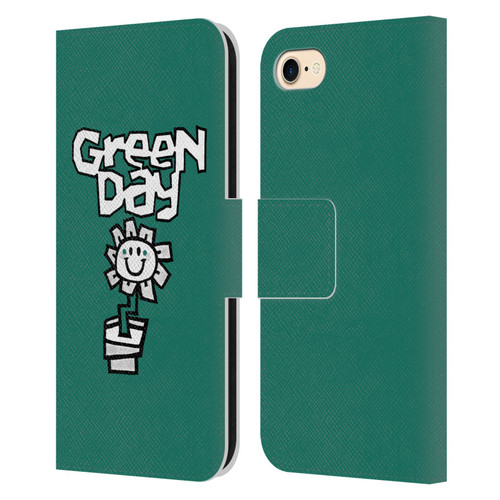 Green Day Graphics Flower Leather Book Wallet Case Cover For Apple iPhone 7 / 8 / SE 2020 & 2022