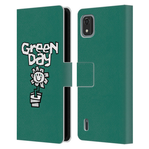 Green Day Graphics Flower Leather Book Wallet Case Cover For Nokia C2 2nd Edition