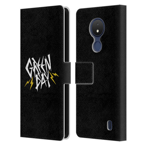 Green Day Graphics Bolts Leather Book Wallet Case Cover For Nokia C21
