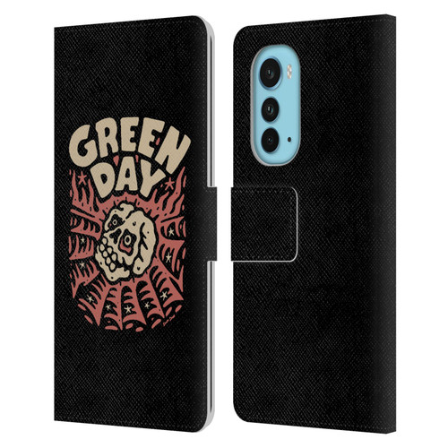 Green Day Graphics Skull Spider Leather Book Wallet Case Cover For Motorola Edge (2022)