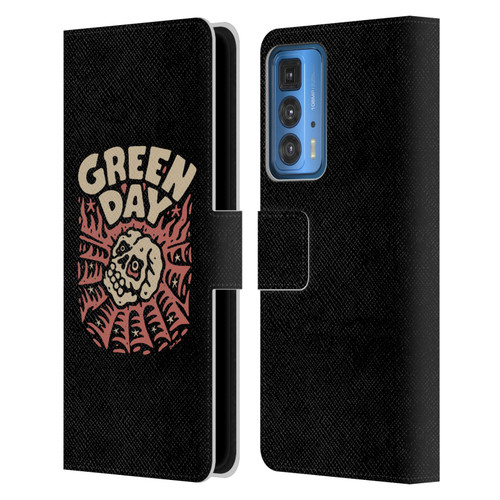 Green Day Graphics Skull Spider Leather Book Wallet Case Cover For Motorola Edge 20 Pro